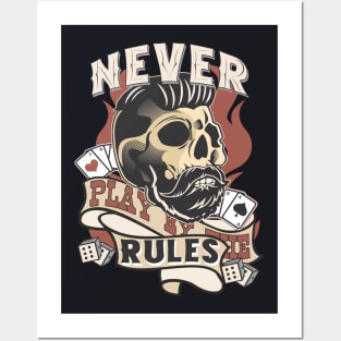 Rockabilly Rebel Skull Posters and Art